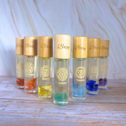 7 forskellige chakra krystal rollers 