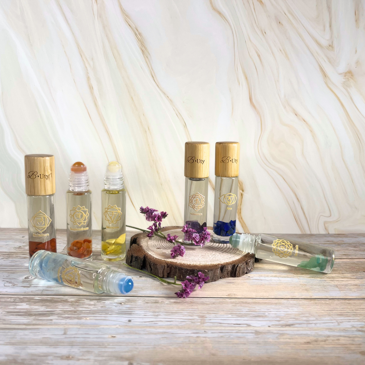 7 Chakra rollers fra B•Uty 