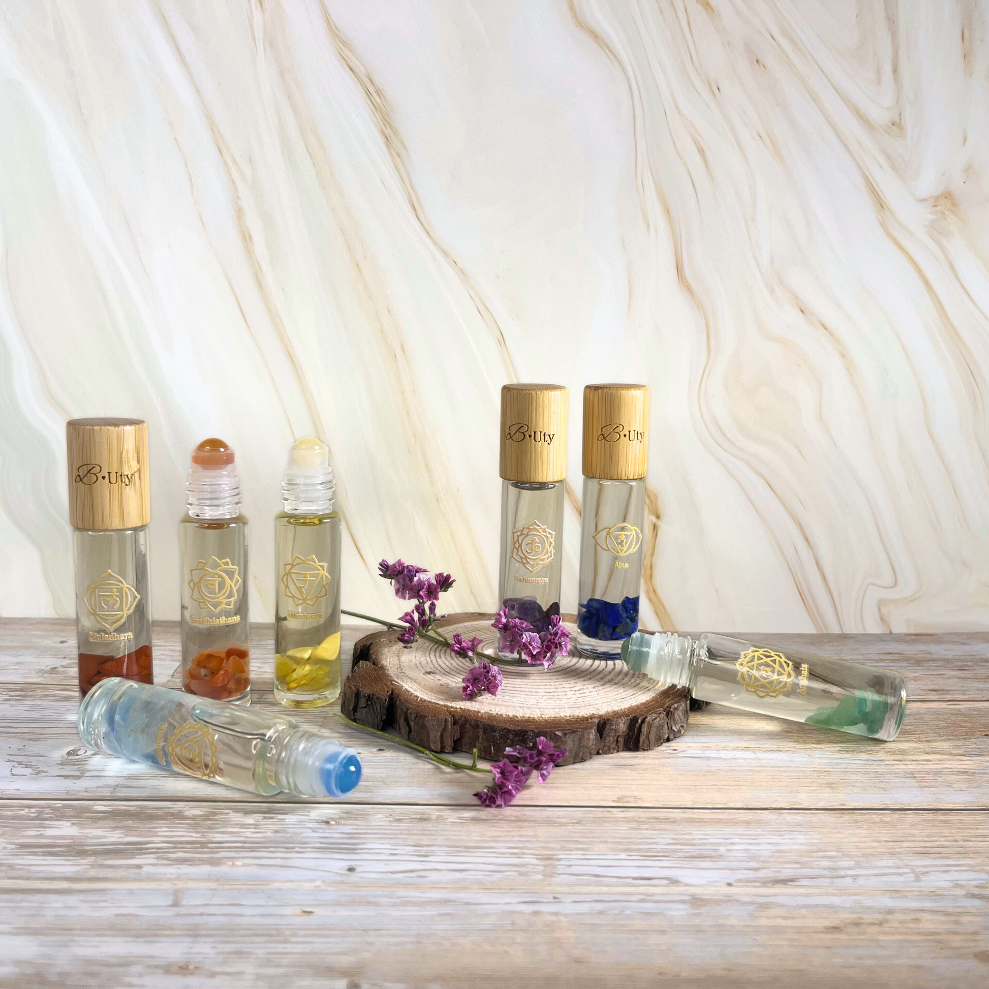 7 Chakra rollers fra B•Uty 