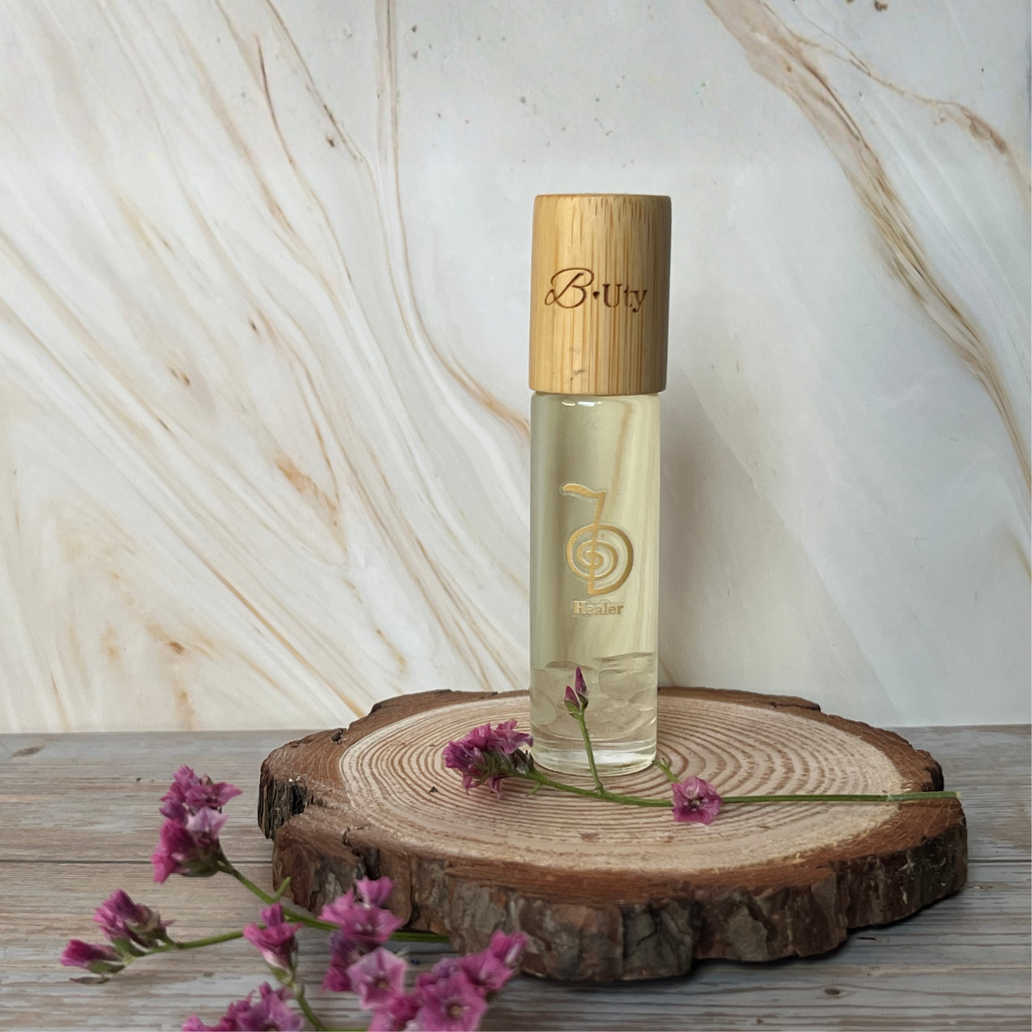 krystal infuseret Healer roller med æteriske olier