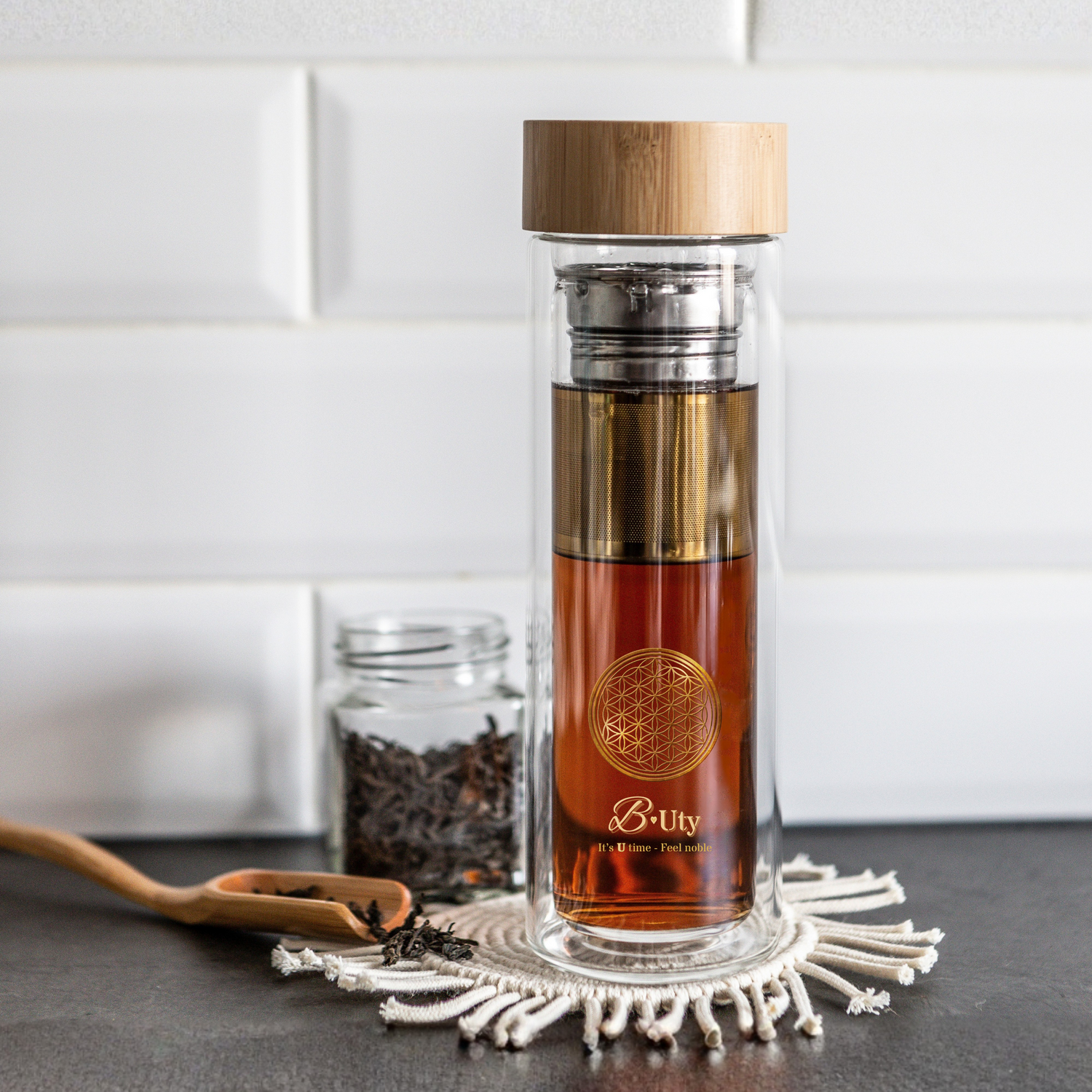 infusions te-flaske i dobbelt termoglas