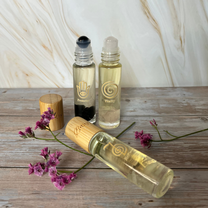 krystal rollers med æteriske olier