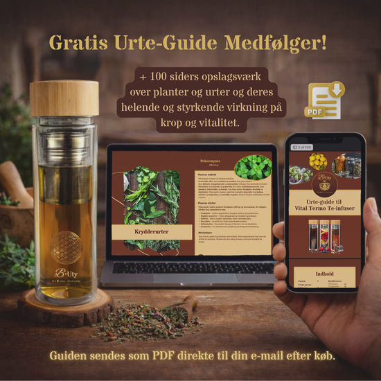 Te-infuser med +100 gratis urte-guide medfølger